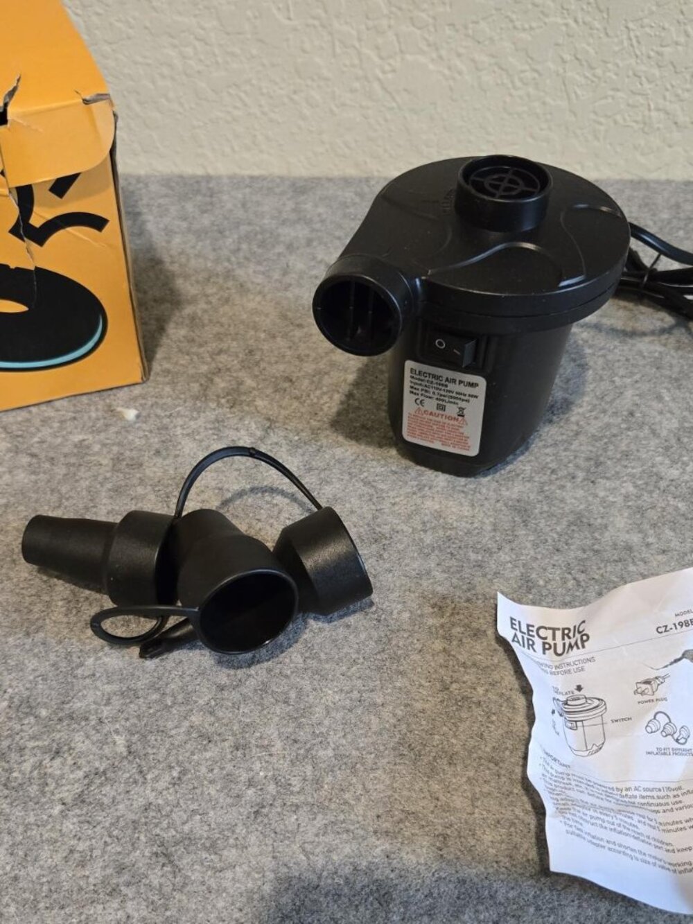 CZ -198B Electric Air Pump (AC 110V) Inflates Deflates